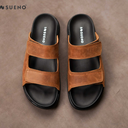 Dual Strap Nubuck Slides