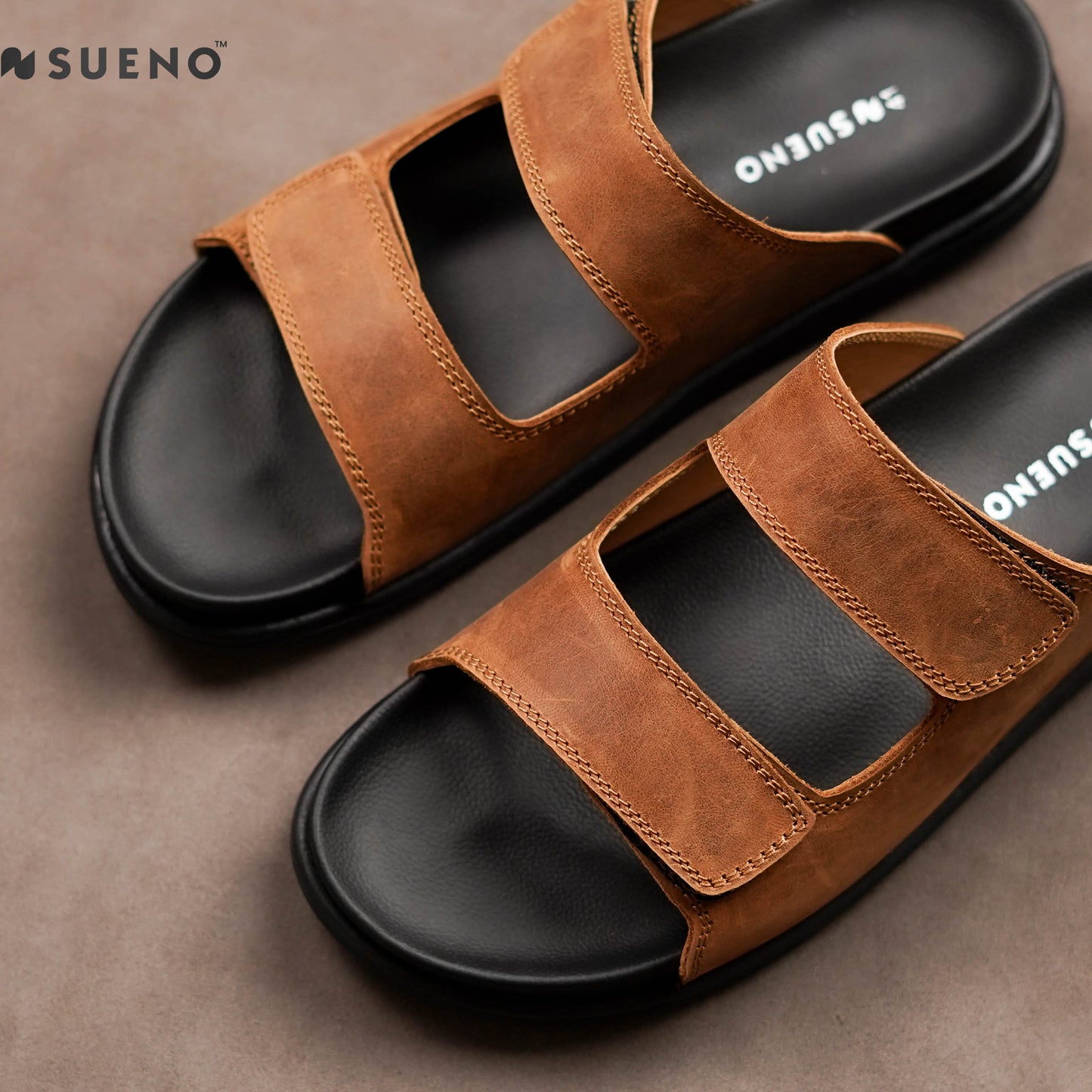 Dual Strap Nubuck Slides