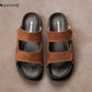 Dual Strap Nubuck Slides