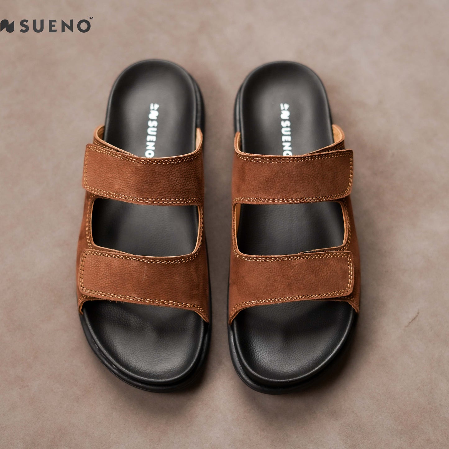 Dual Strap Nubuck Slides