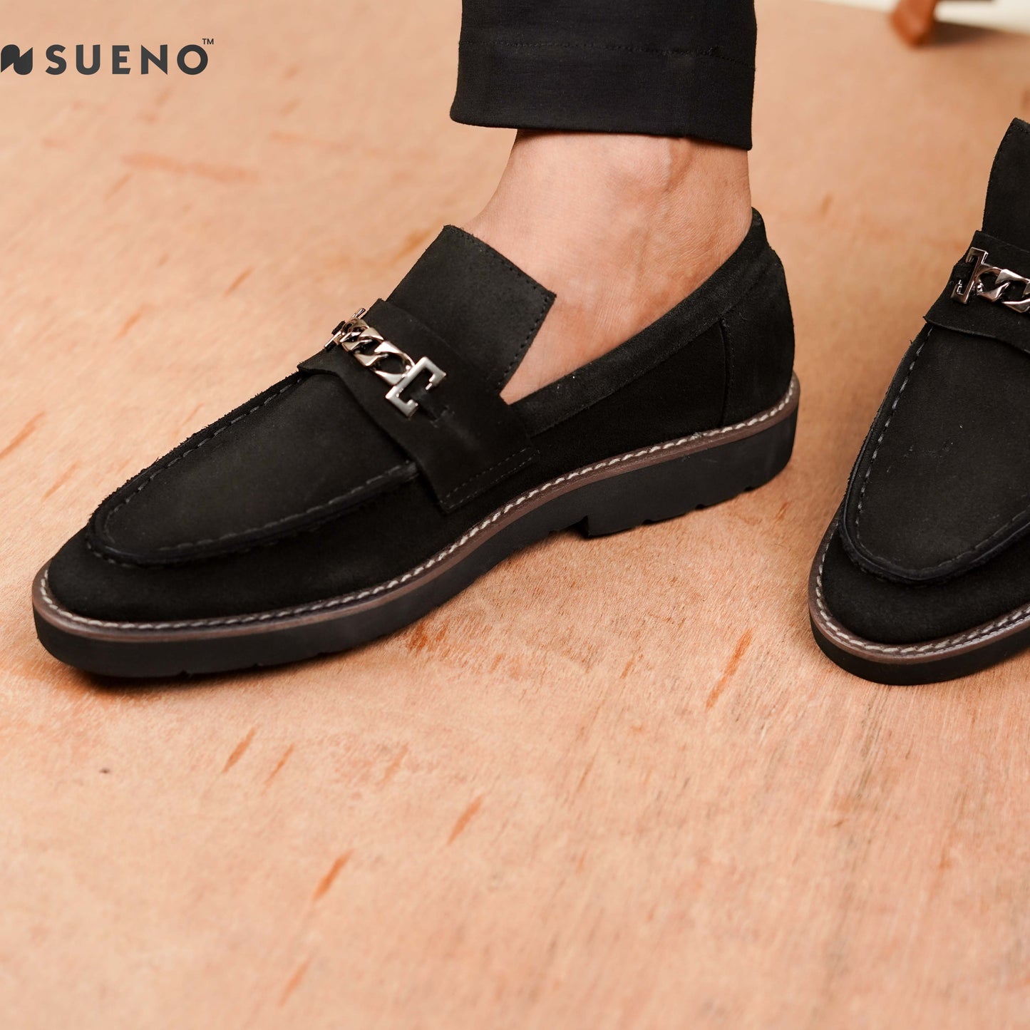 Chain Strap Suede Loafer