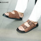 Double Buckle Nubuck Slide