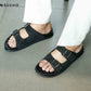 Double Buckle Nubuck Slide