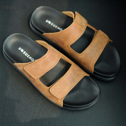 Dual Strap Nubuck Slides