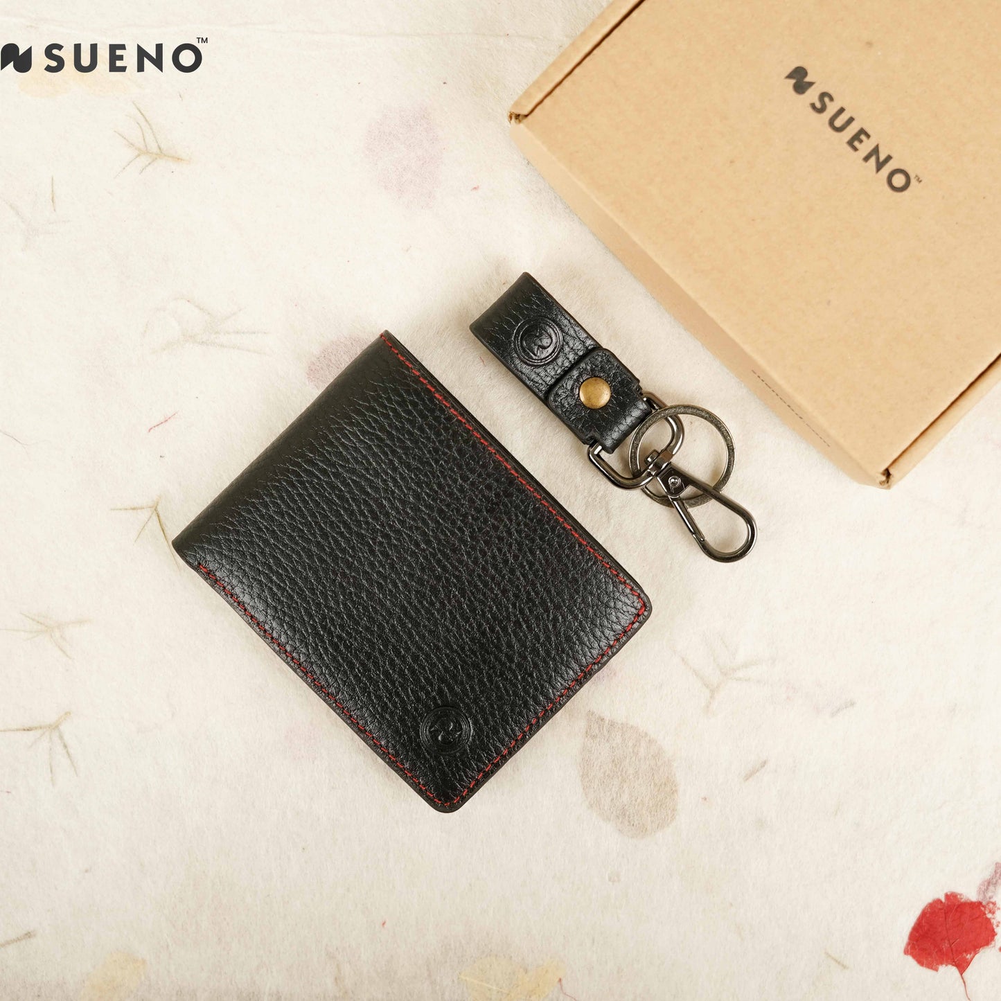 Trim Bi-Fold Wallet and Key Chain Gift Set