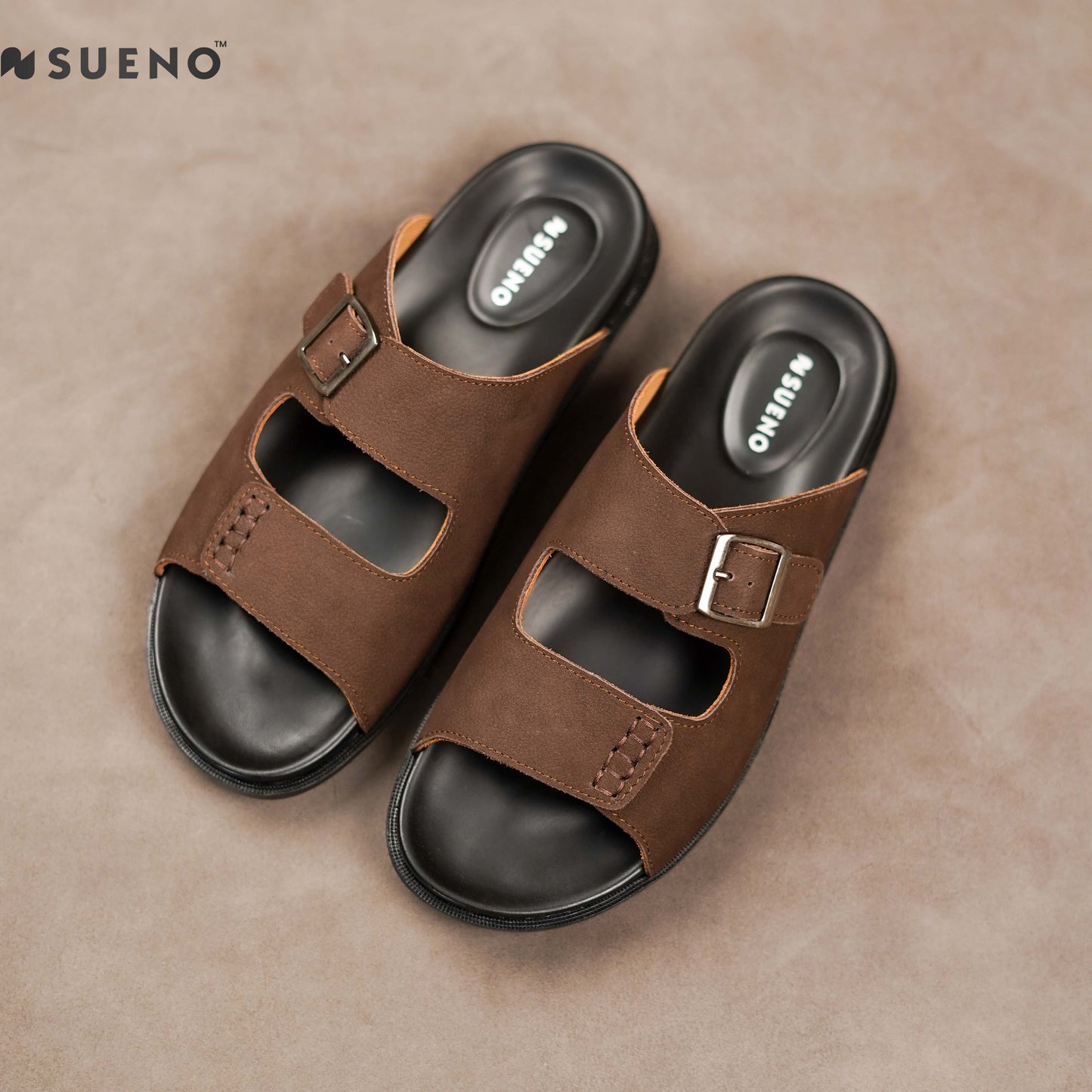 Single Buckle Nubuck Slide