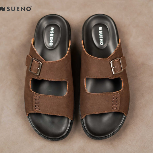 Single Buckle Nubuck Slide