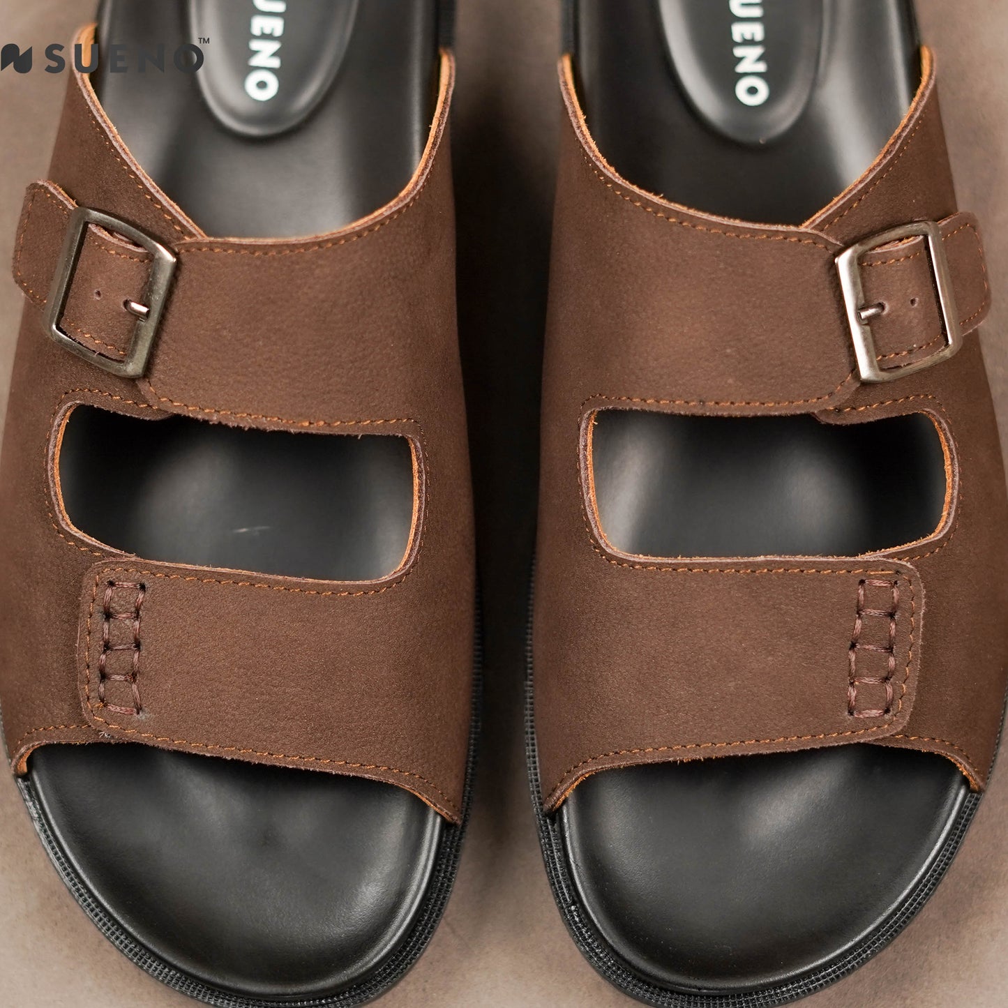 Single Buckle Nubuck Slide