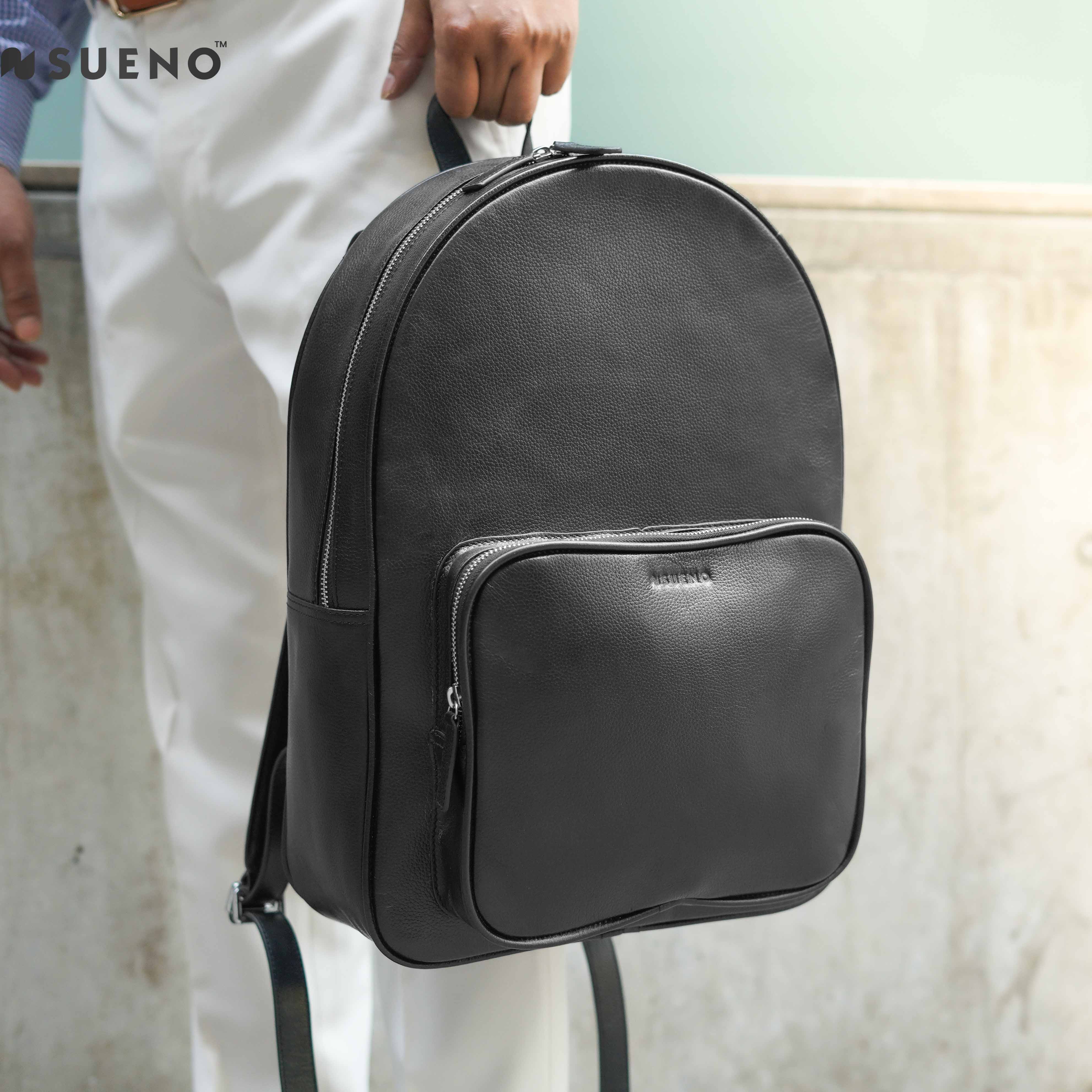 Falcon Slim Leather Backpack – SUENO
