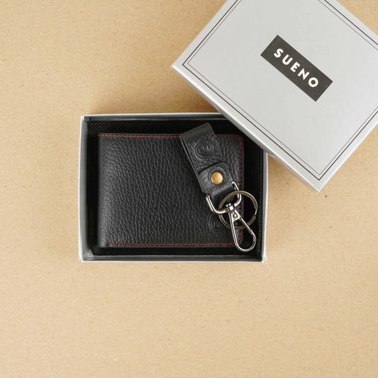 Trim Bi-Fold Wallet and Key Chain Gift Set