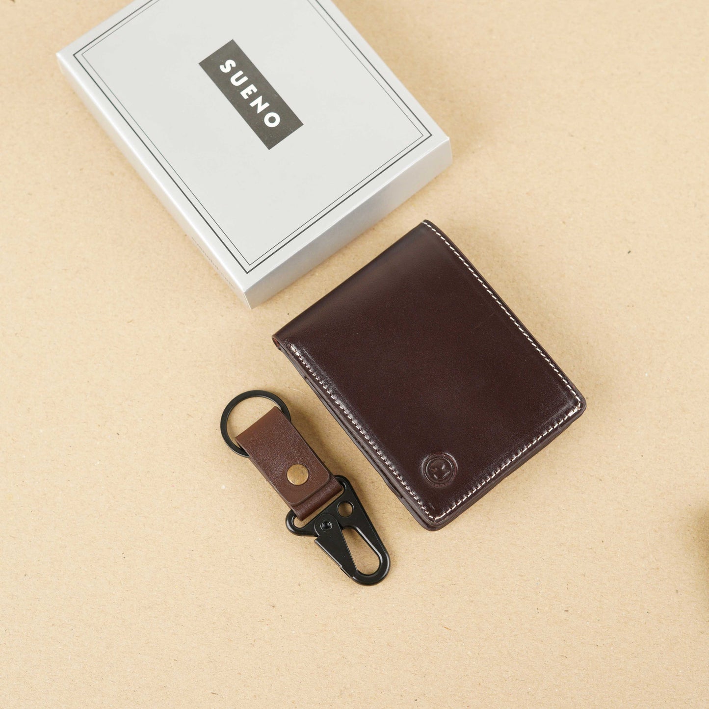 Trim Bi-Fold Wallet and Key Chain Gift Set