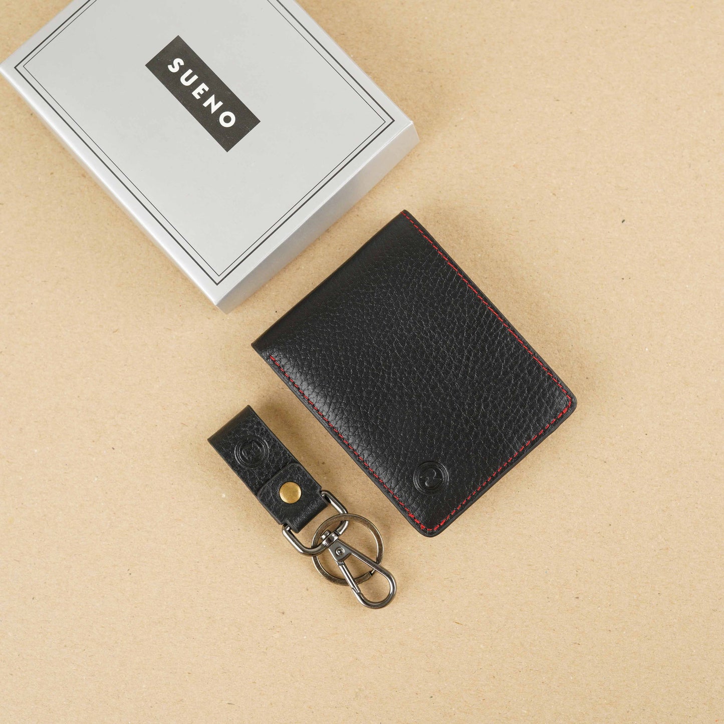 Trim Bi-Fold Wallet and Key Chain Gift Set