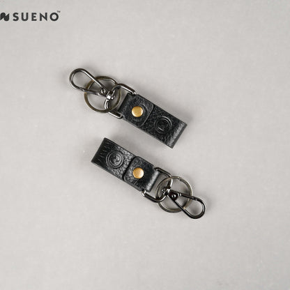 Premium Leather Loop Keychain with Metal Hook & Ring