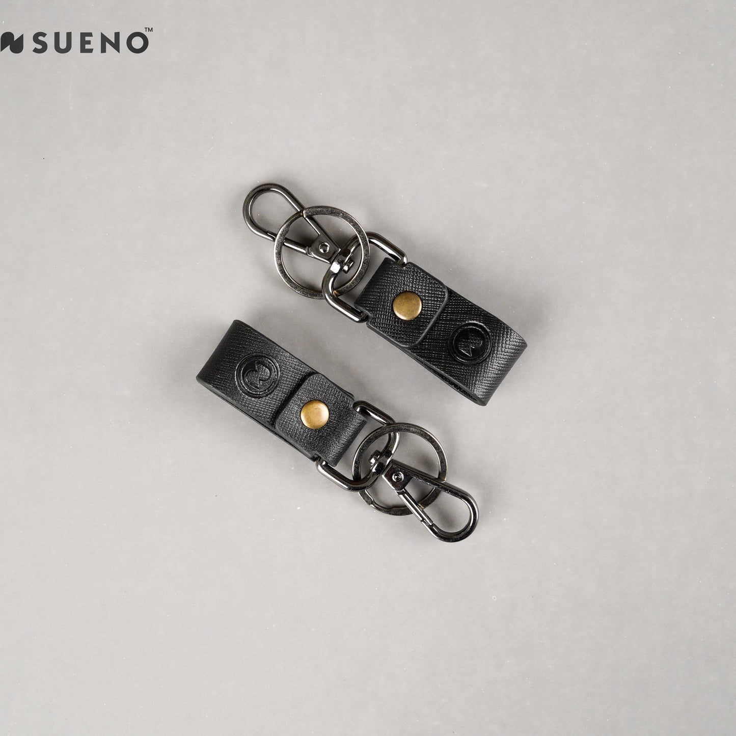 Premium Leather Loop Keychain with Metal Hook & Ring